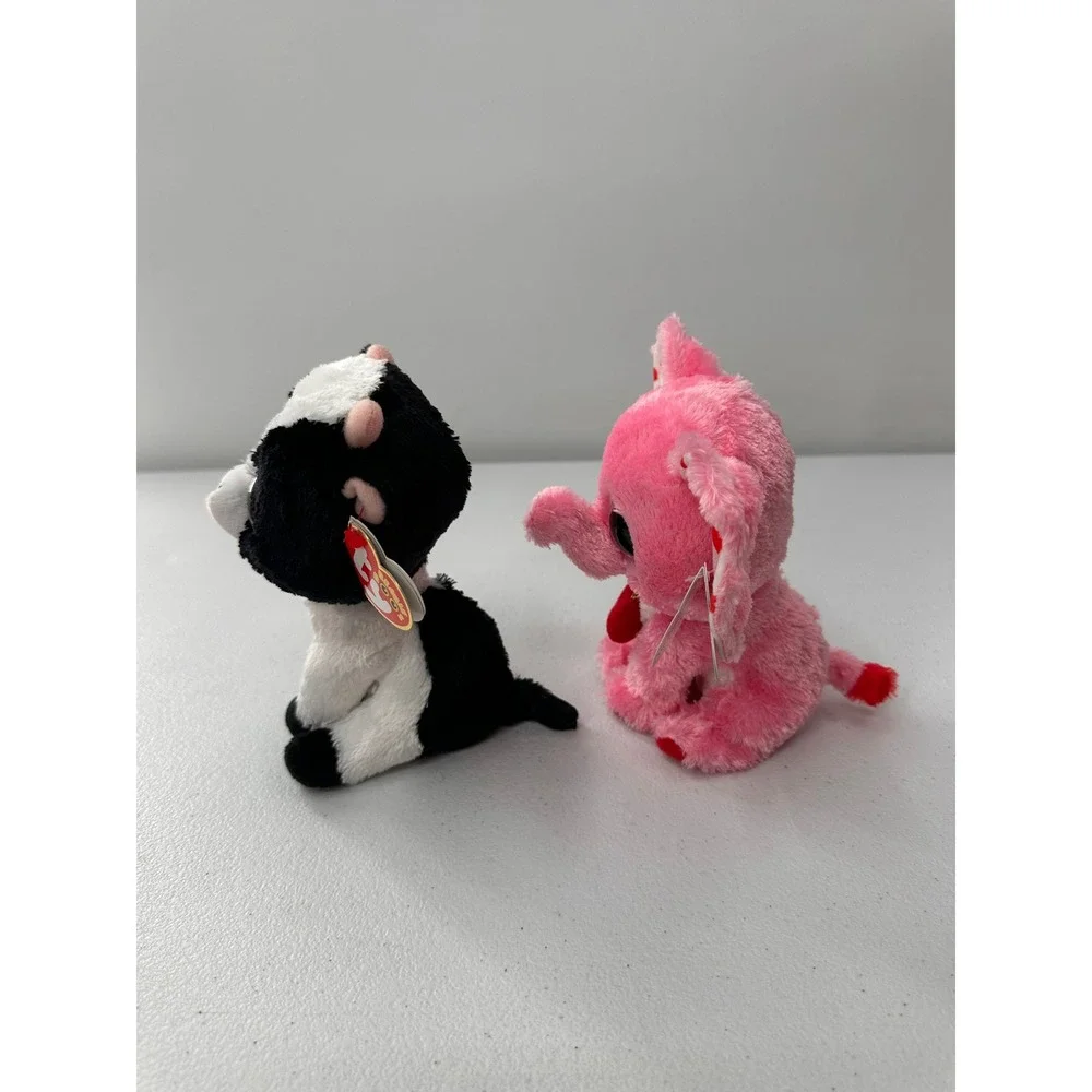 Ty Beanie Boos Butter Cow Tender Elephant Plush Stuffed Animal Toy Lot 6in Pink